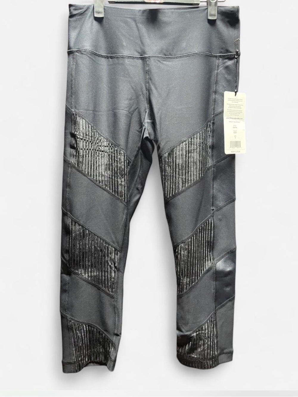 90 Degree By Reflex Black Performance Leggings with Shiny Detail